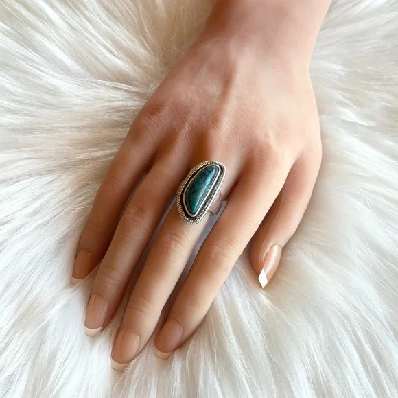 Vintage Silpada 925 Sterling Silver Auth Turquoise Ring |Size 7 | R3482 “Ripple” - Picture 5 of 16